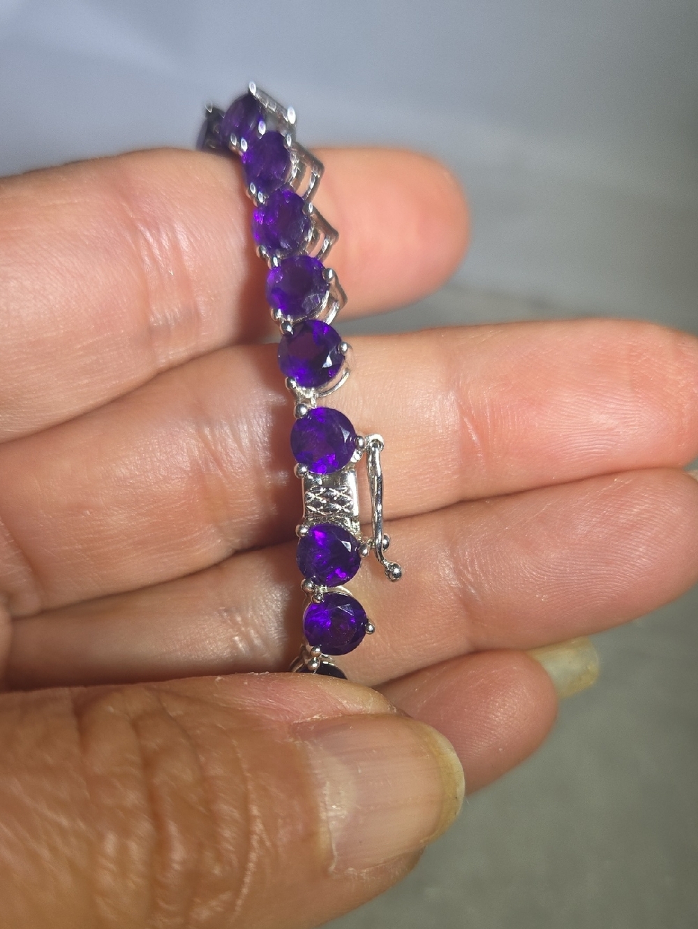Sterling Silver Amethyst Necklace - Picture 4 of 10